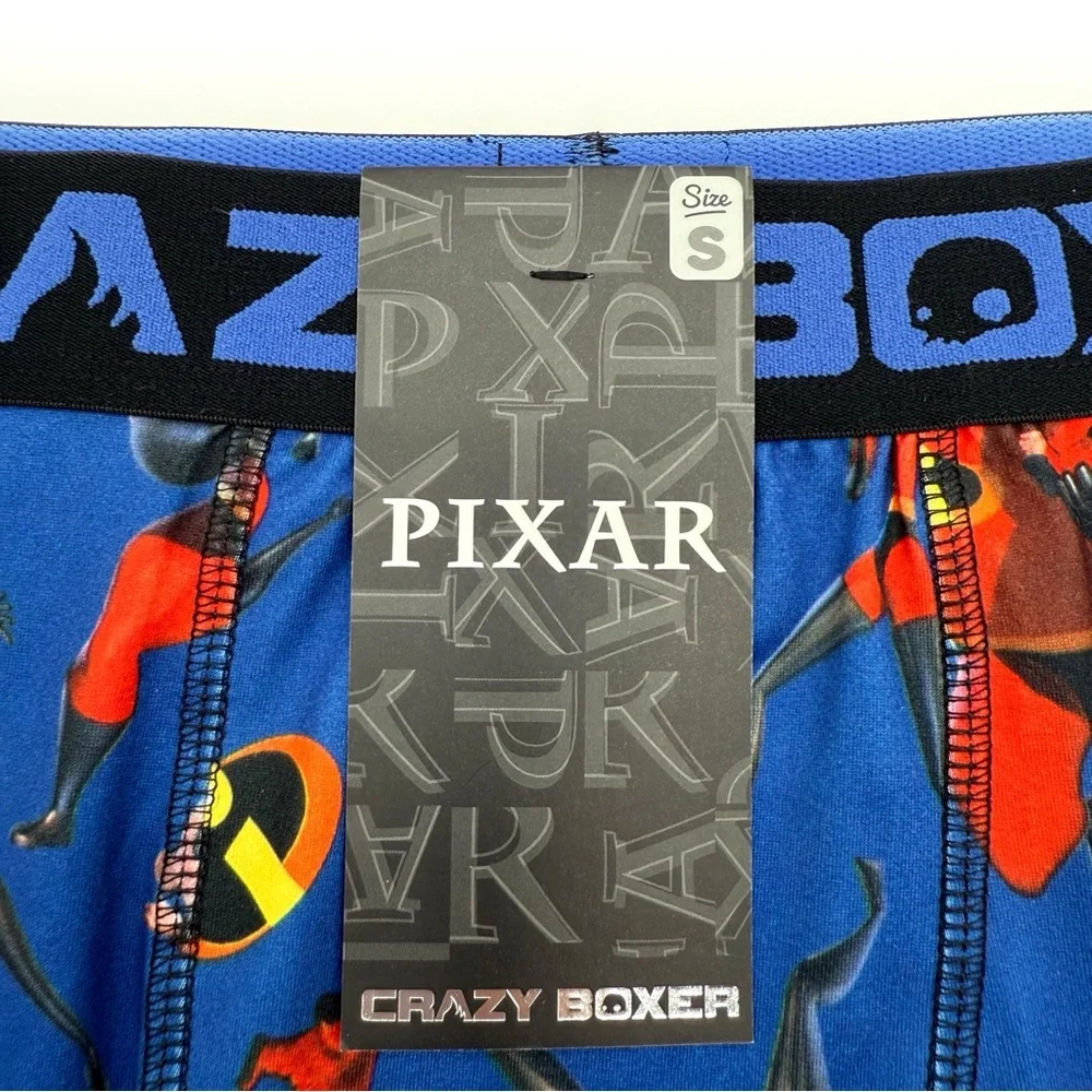 Disney Pixar The Incredibles Crazy Boxer Briefs Mens Small Underwear Blue Gift